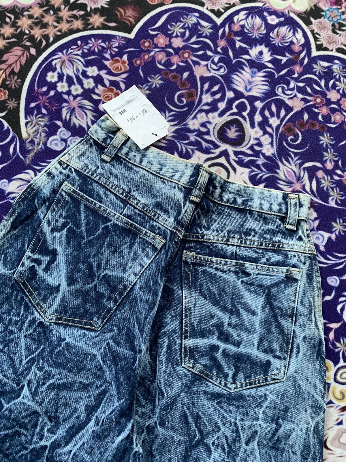 Japanese Brand Rare African Beat Club Acid Wash Denim Size US 27 - 10 Thumbnail