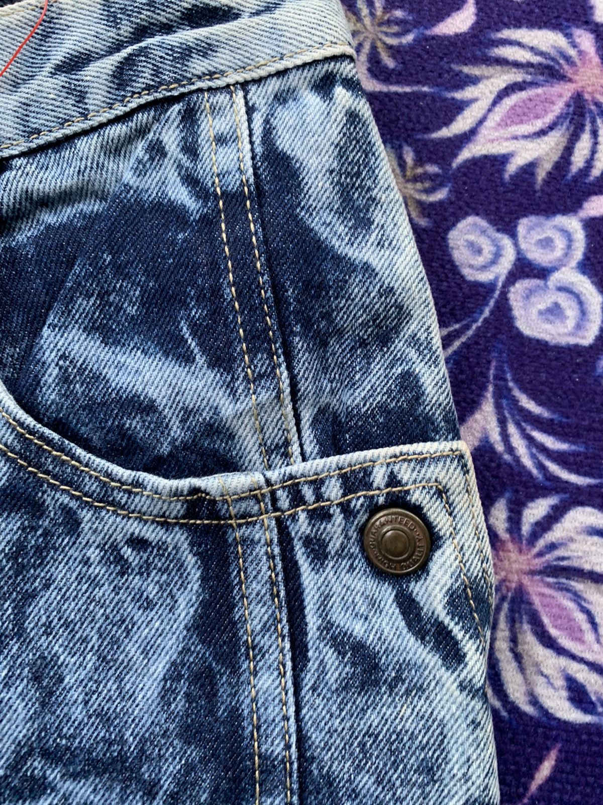 Japanese Brand Rare African Beat Club Acid Wash Denim Size US 27 - 4 Thumbnail