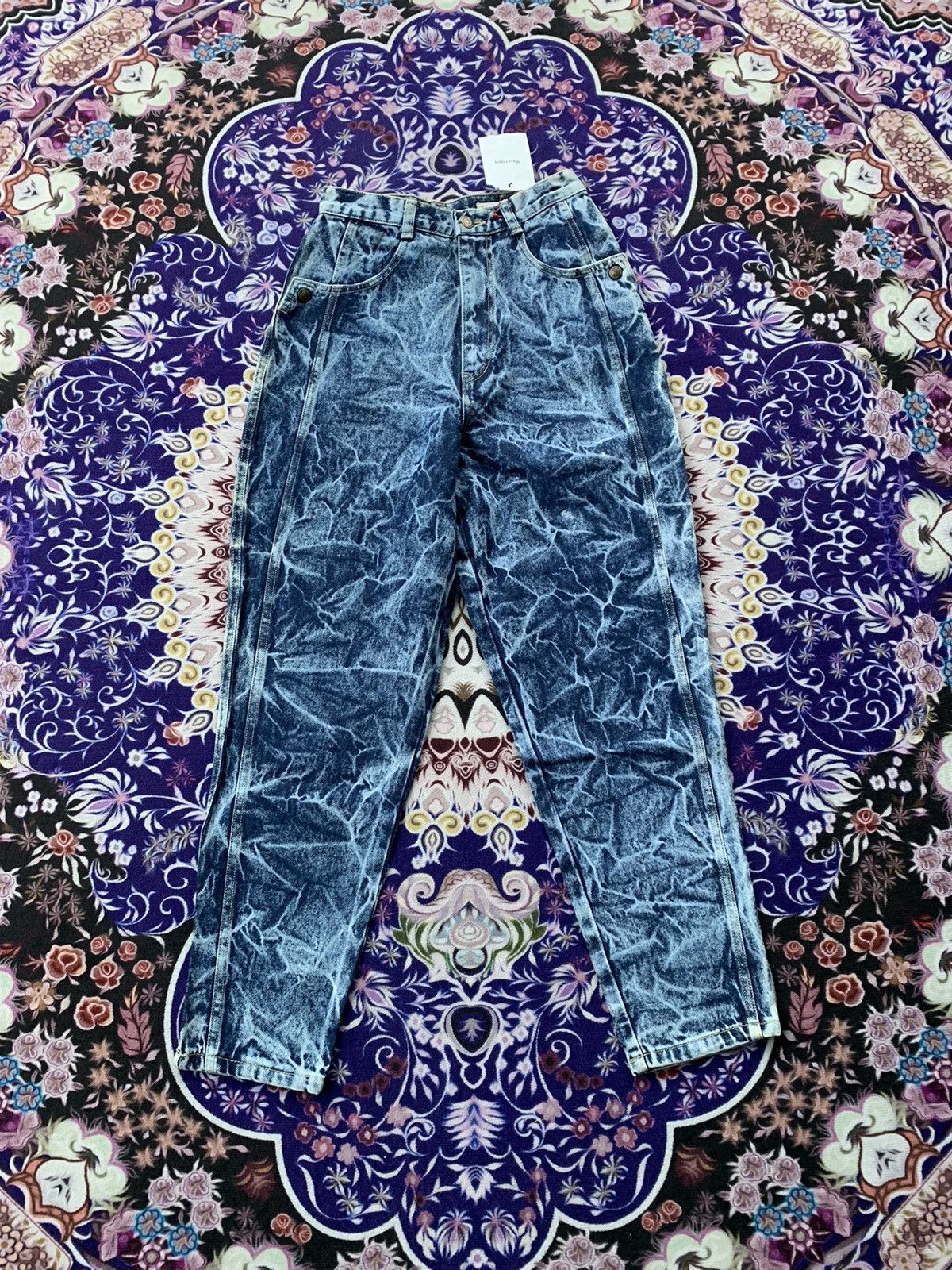 Japanese Brand Rare African Beat Club Acid Wash Denim Size US 27 - 1 Thumbnail