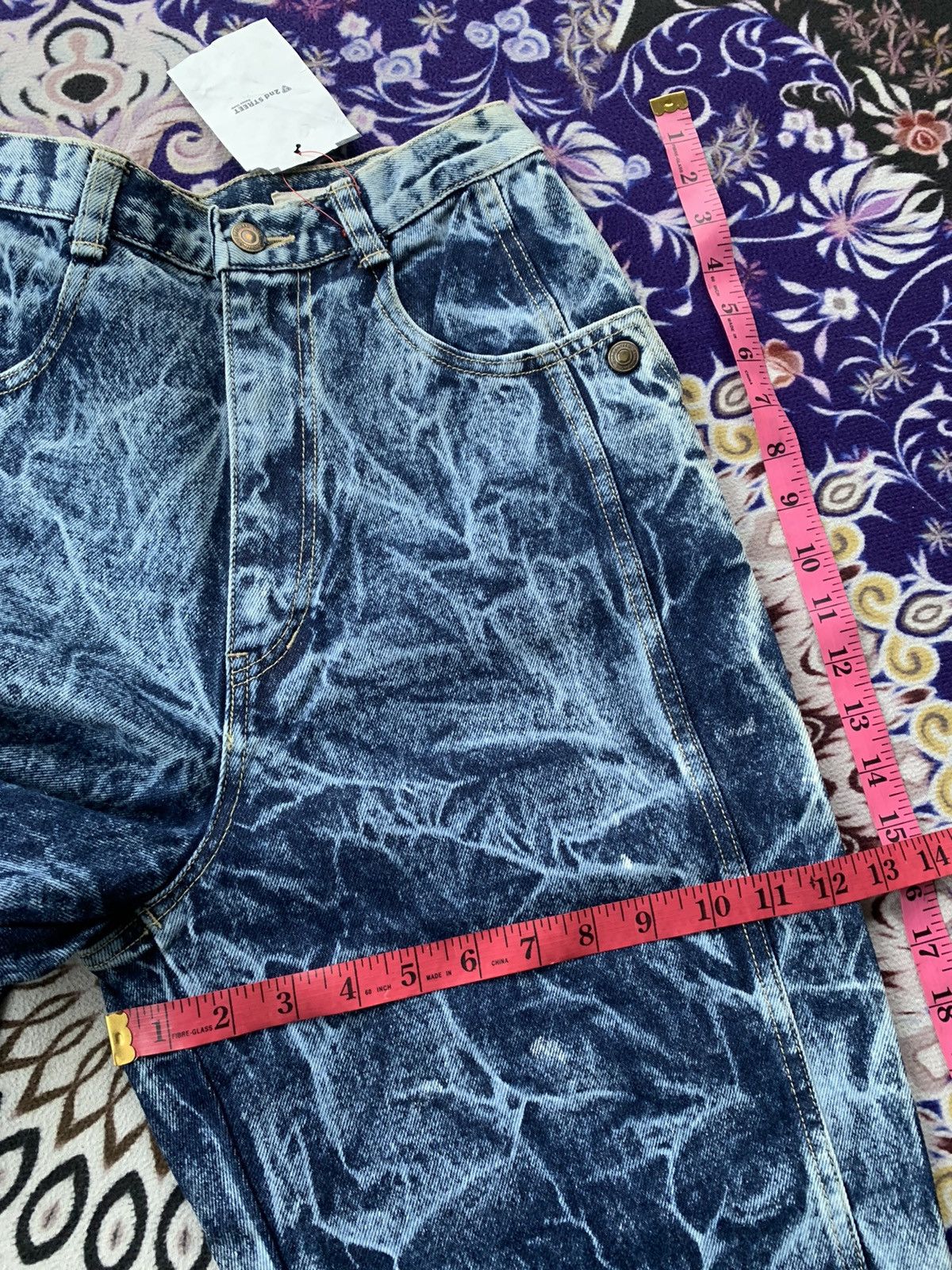 Japanese Brand Rare African Beat Club Acid Wash Denim Size US 27 - 12 Thumbnail