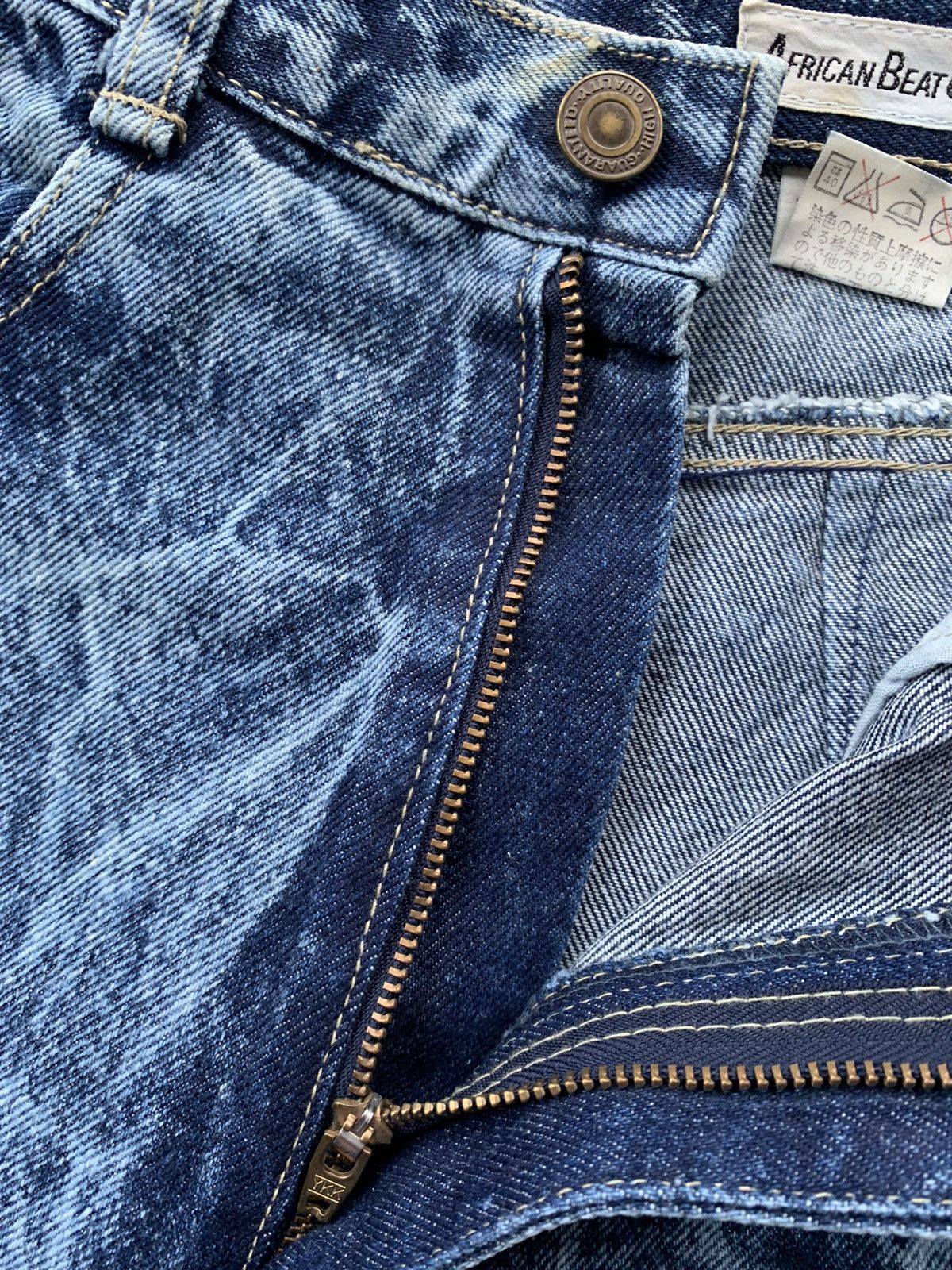 Japanese Brand Rare African Beat Club Acid Wash Denim Size US 27 - 5 Thumbnail