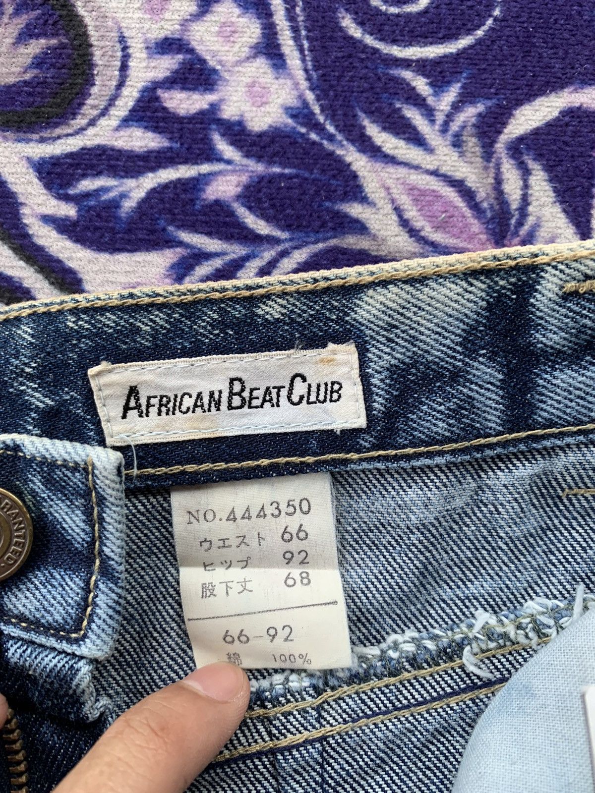 Japanese Brand Rare African Beat Club Acid Wash Denim Size US 27 - 6 Thumbnail