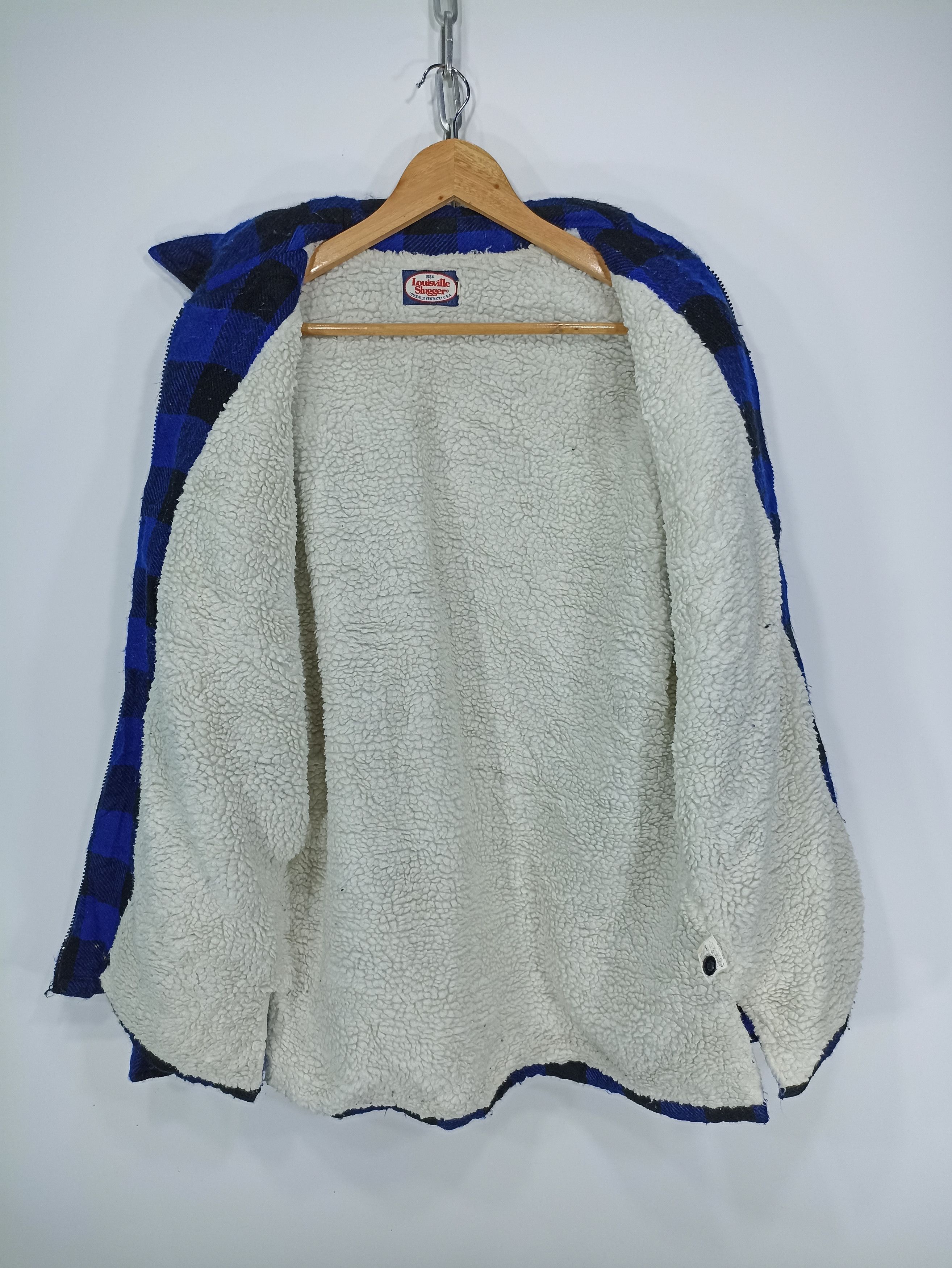 Japanese Brand × Vintage Vintage Louisville Slugger Plaid Blue Black Lineng Sherpa Size US M / EU 48-50 / 2 - 5 Thumbnail