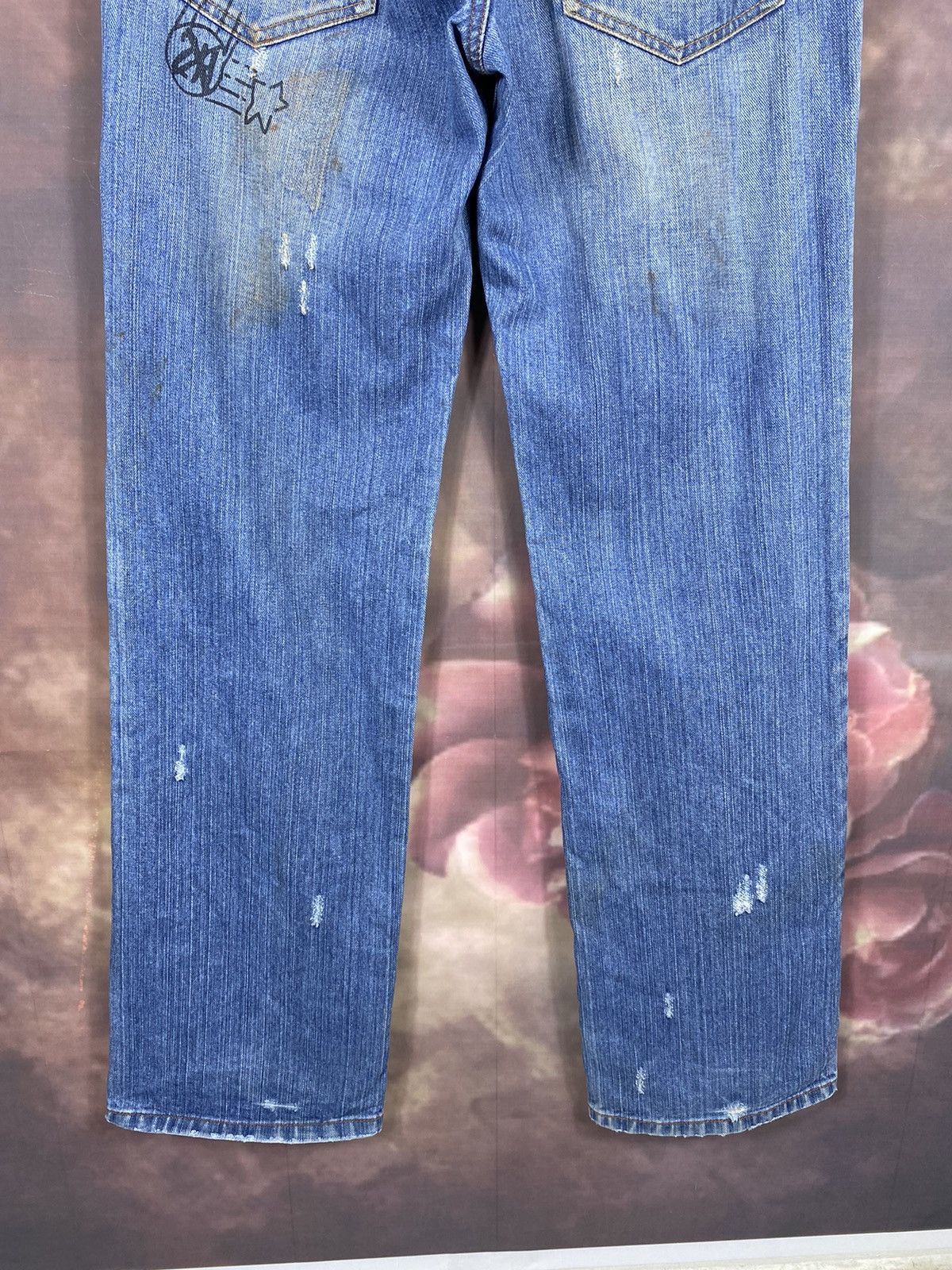 Japanese Brand Vintage 291295 Homme Spell Out Distressed Jeans 29x33 Size US 30 / EU 46 - 10 Thumbnail