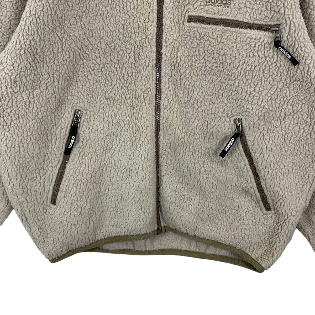 Adidas × Vintage Vintage Adidas Fleece Sherpa Zipper Jacket Size US S / EU 44-46 / 1 - 3 Thumbnail