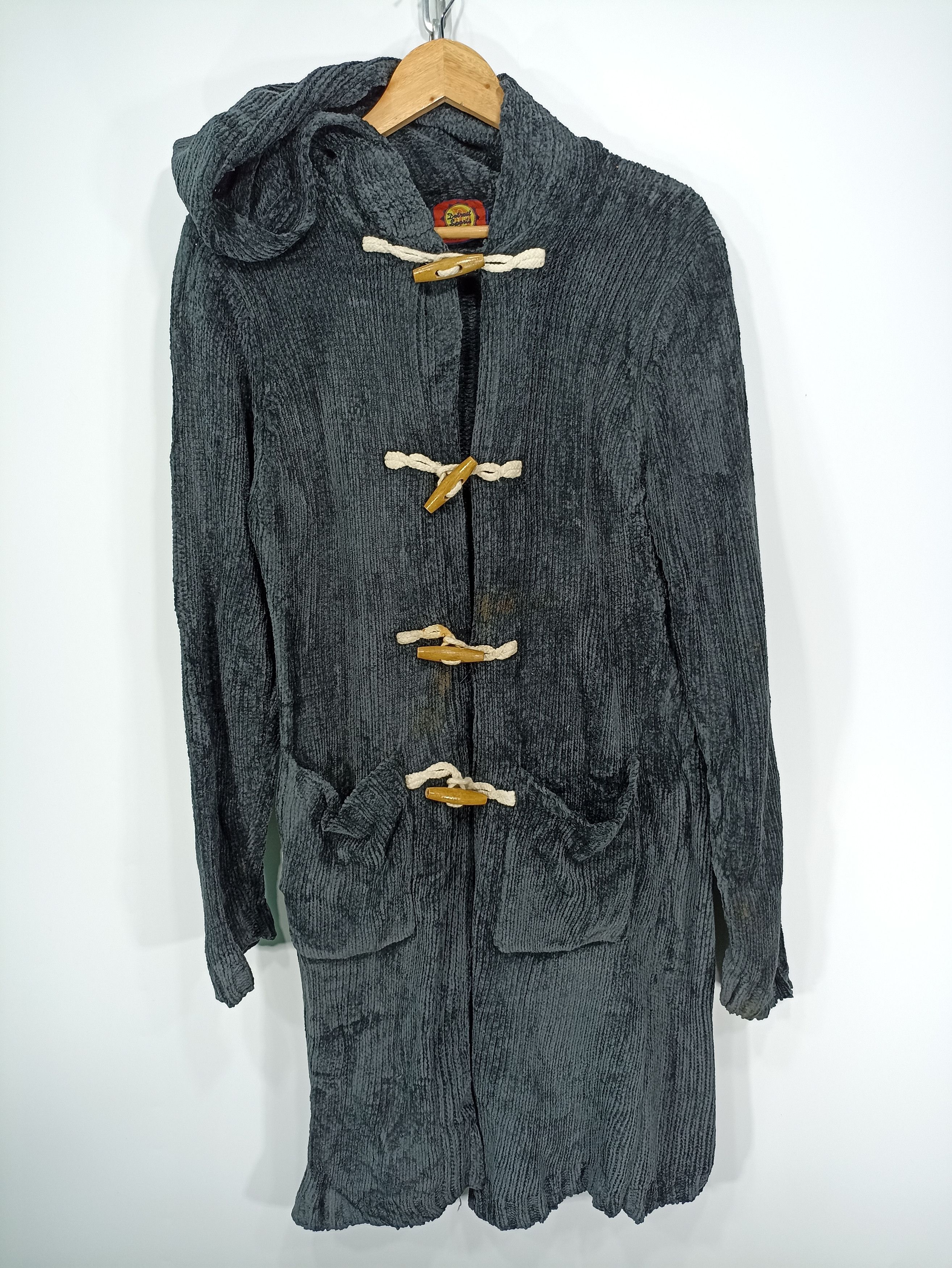 image of Coloured Cable Knit Sweater x Vintage Knit Duffle Toggle in Refer, Women's (Size Medium)