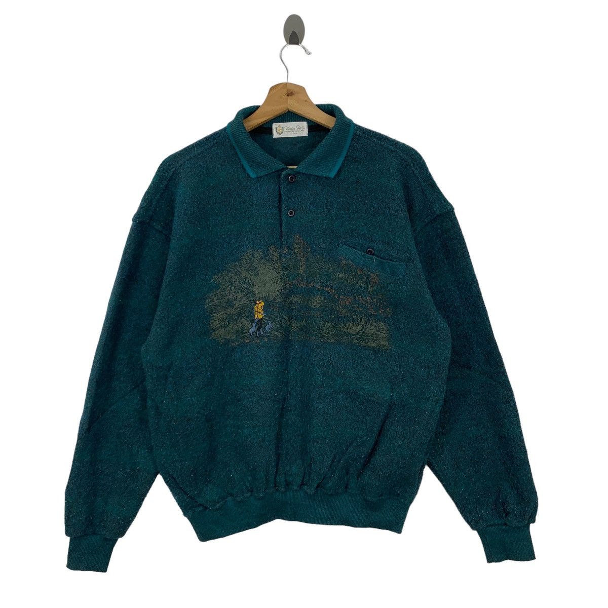 Designer × Vintage Vintage Water Hills Printed Hoodie Button Shirt Size US M / EU 48-50 / 2 - 1 Thumbnail