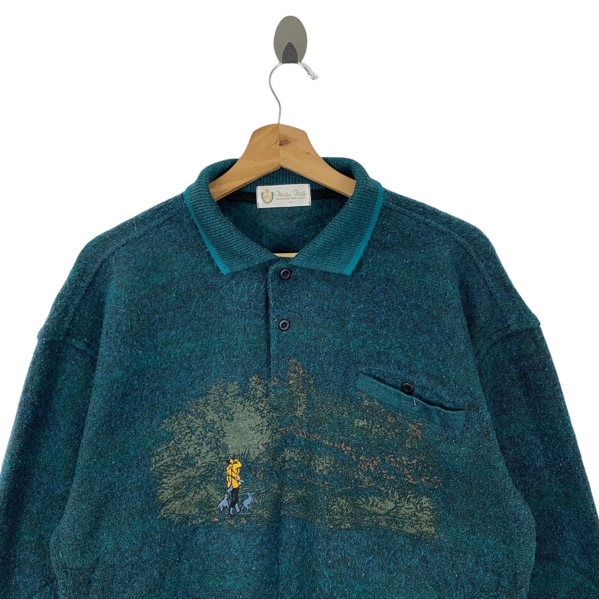 Designer × Vintage Vintage Water Hills Printed Hoodie Button Shirt Size US M / EU 48-50 / 2 - 2 Thumbnail