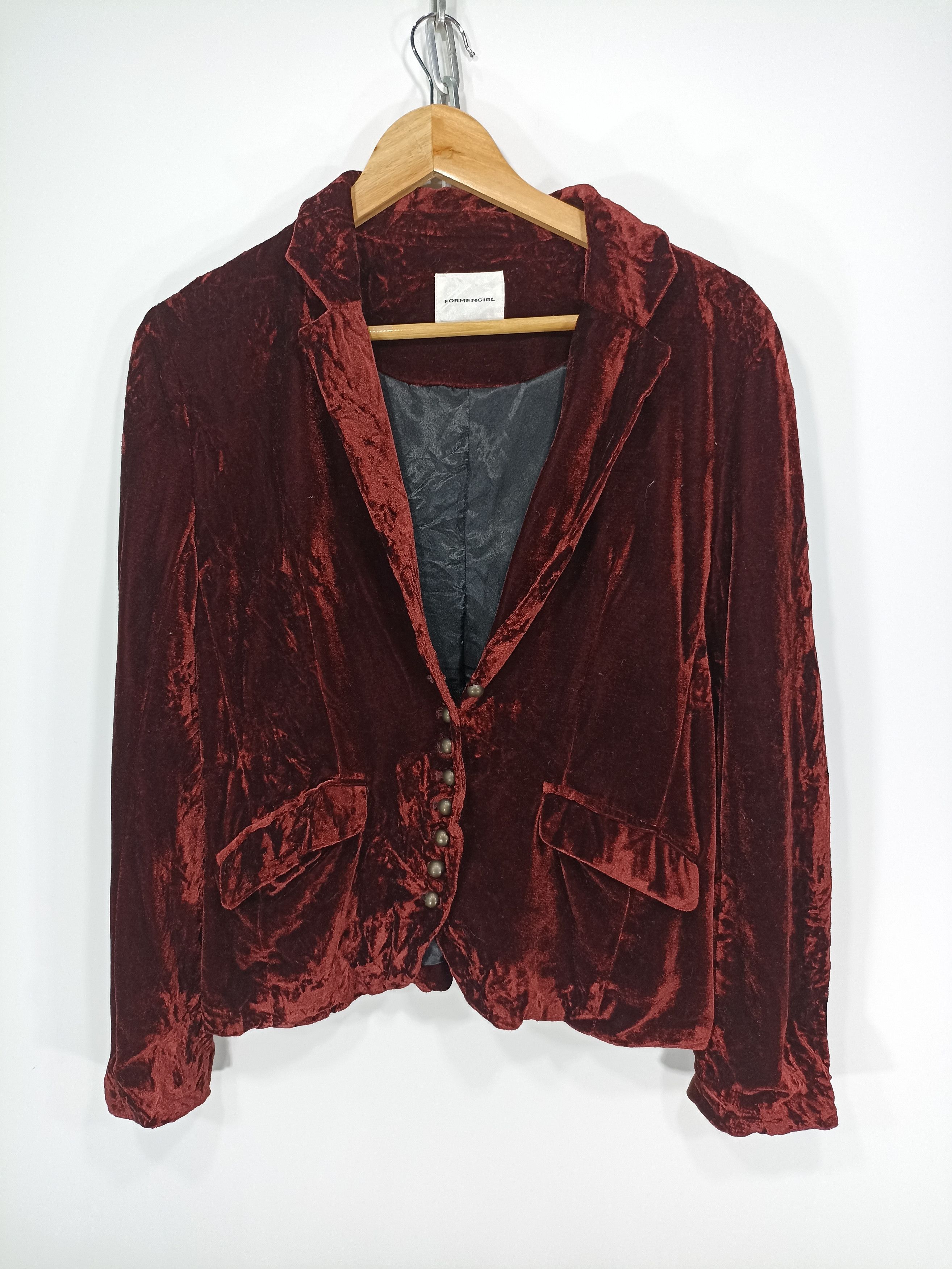 Japanese Brand × Velvet × Vintage Vintage FORMENGIRL Valvet Blazer Croped Size US XS / EU 42 / 0 - 1 Thumbnail