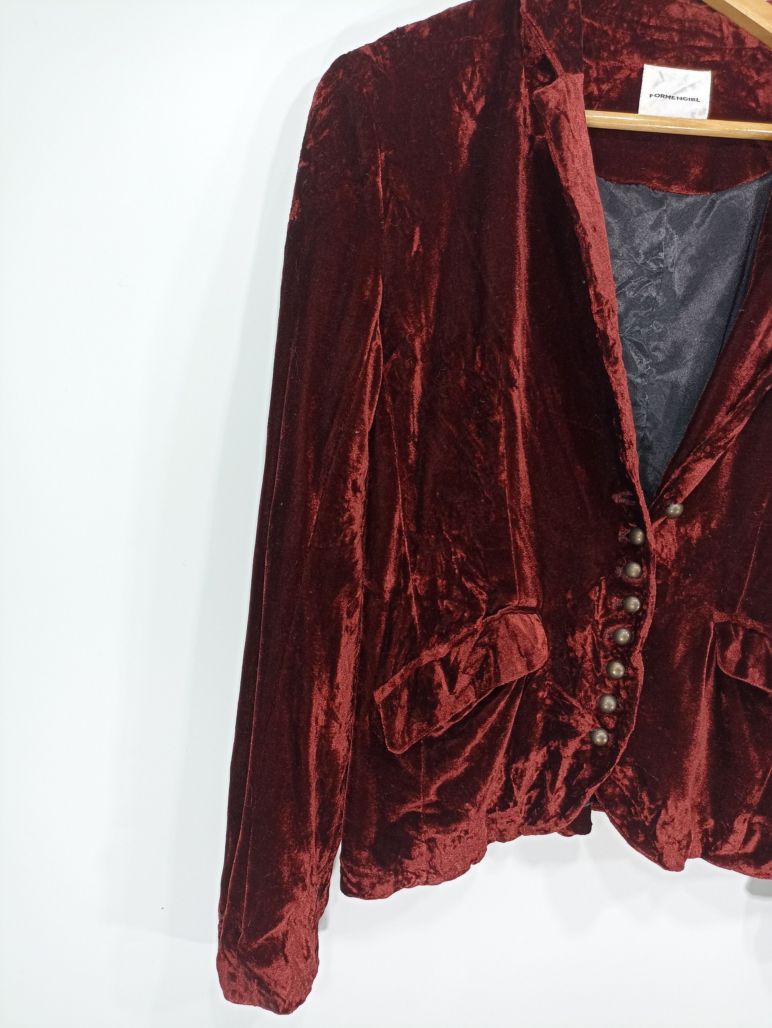 Japanese Brand × Velvet × Vintage Vintage FORMENGIRL Valvet Blazer Croped Size US XS / EU 42 / 0 - 2 Thumbnail