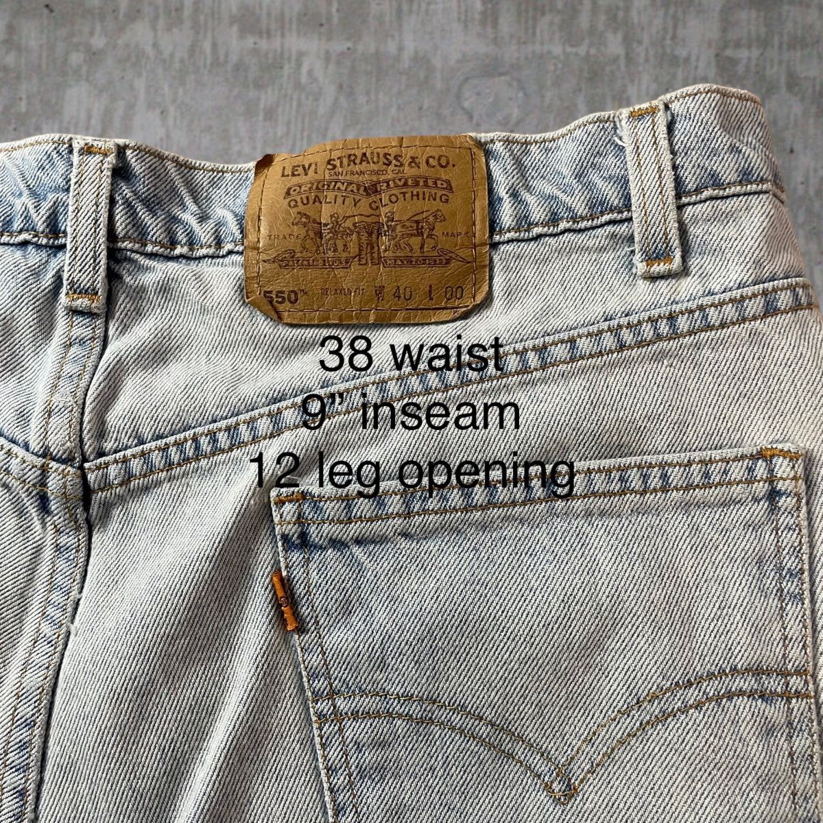 Levi's Vintage Levi’s 550 Orange Tab Light Wash Denim Shorts Size US 38 / EU 54 - 7 Thumbnail