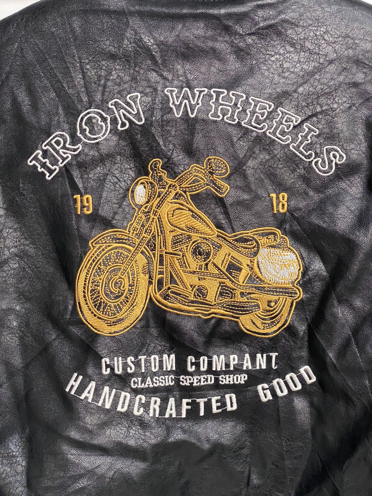 Genuine Leather Vintage Leather Iron Wheels Motorcycle Jacket Size US M / EU 48-50 / 2 - 7 Thumbnail