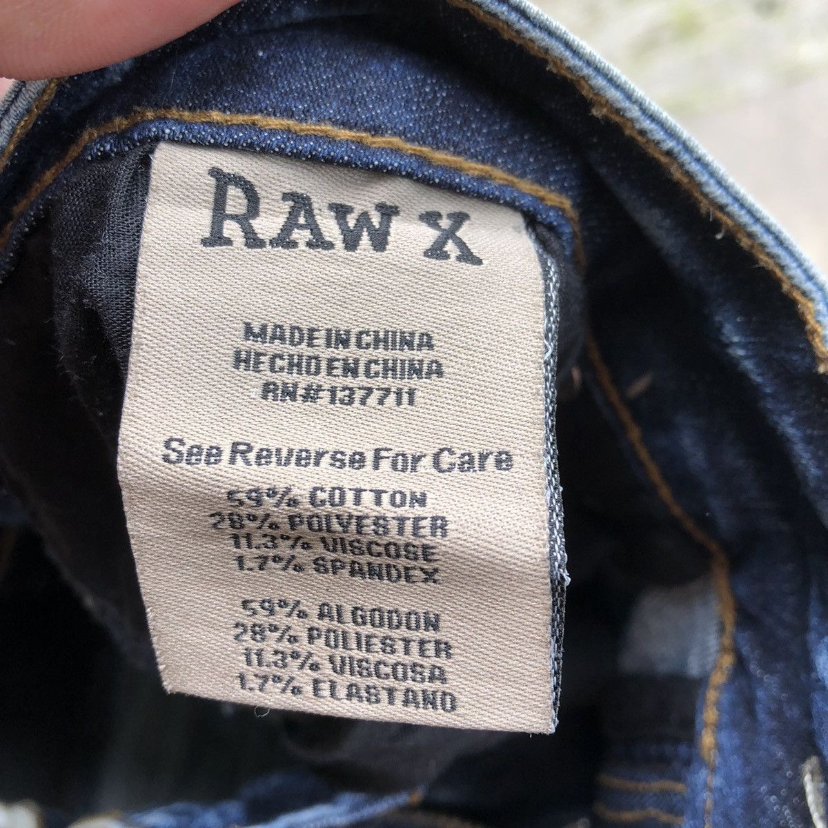 Japanese Brand × Vintage 🔥Sick🔥🇯🇵Raw-X Splash Acid Blue Wash Biker Styles Denim Jeans Size US 34 / EU 50 - 13 Thumbnail
