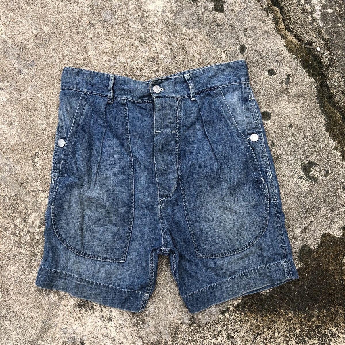 image of Isabel Marant Blue Wash Cropped Denim Short Pant, Men's (Size 31)