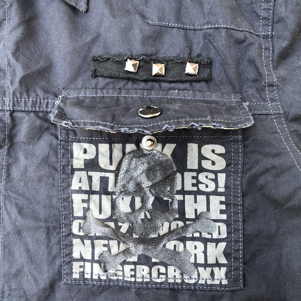 Japanese Brand 🔥Sick🔥🇯🇵Street Republic Spike Big Skull Sedi Style Punk Shirt Size US M / EU 48-50 / 2 - 6 Thumbnail