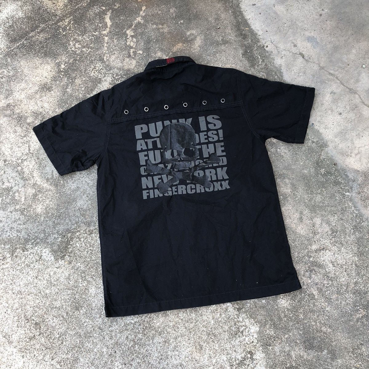 Japanese Brand 🔥Sick🔥🇯🇵Street Republic Spike Big Skull Sedi Style Punk Shirt Size US M / EU 48-50 / 2 - 1 Thumbnail