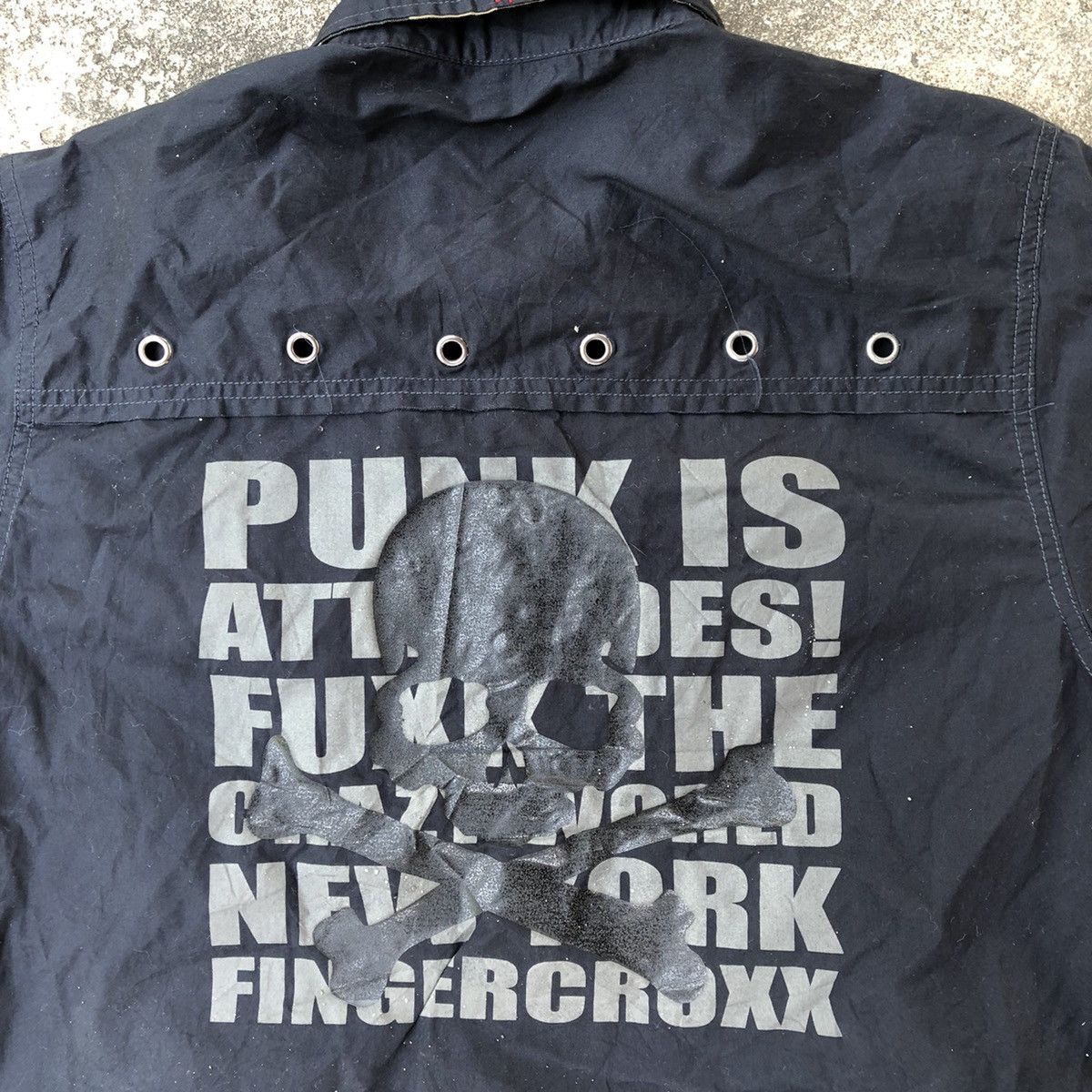 Japanese Brand 🔥Sick🔥🇯🇵Street Republic Spike Big Skull Sedi Style Punk Shirt Size US M / EU 48-50 / 2 - 2 Thumbnail