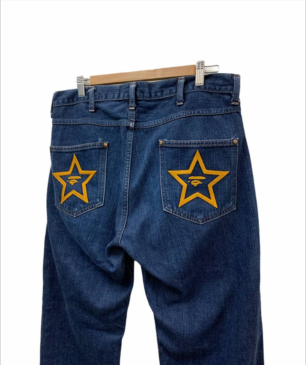 Bape Bape Star Embroidery Denim Pants Size US 33 - 1 Thumbnail