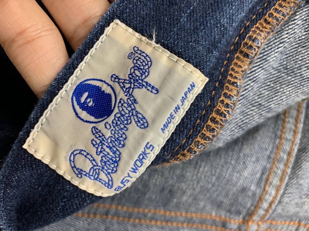 Bape Bape Star Embroidery Denim Pants Size US 33 - 8 Thumbnail