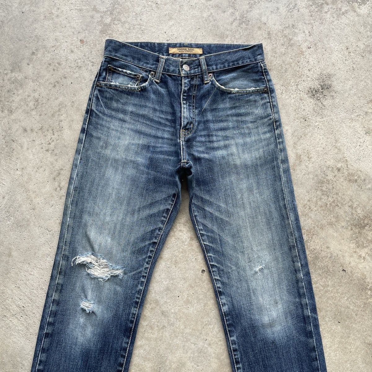 Japanese Brand W29🔥 Vintage Japanese Distressed Denim Jeans Pants Faded Size US 29 - 3 Thumbnail