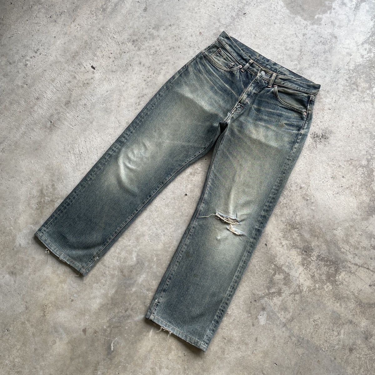 Japanese Brand RUSTY🔥 Japanese Vintage Faded Distressed Jeans Denim Pants Size US 32 / EU 48 - 2 Thumbnail