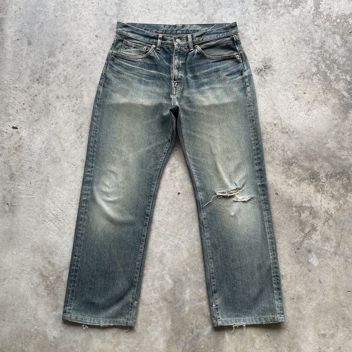 Japanese Brand RUSTY🔥 Japanese Vintage Faded Distressed Jeans Denim Pants Size US 32 / EU 48 - 1 Thumbnail