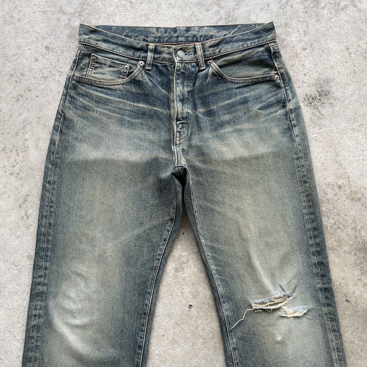 Japanese Brand RUSTY🔥 Japanese Vintage Faded Distressed Jeans Denim Pants Size US 32 / EU 48 - 3 Thumbnail