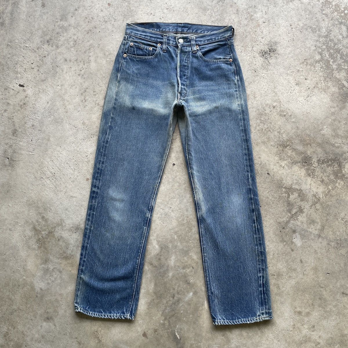 Levi's Vintage Clothing 70s Vintage Levi's 501 Made In USA Distressed Jeans 29x28 Size US 29 - 1 Thumbnail
