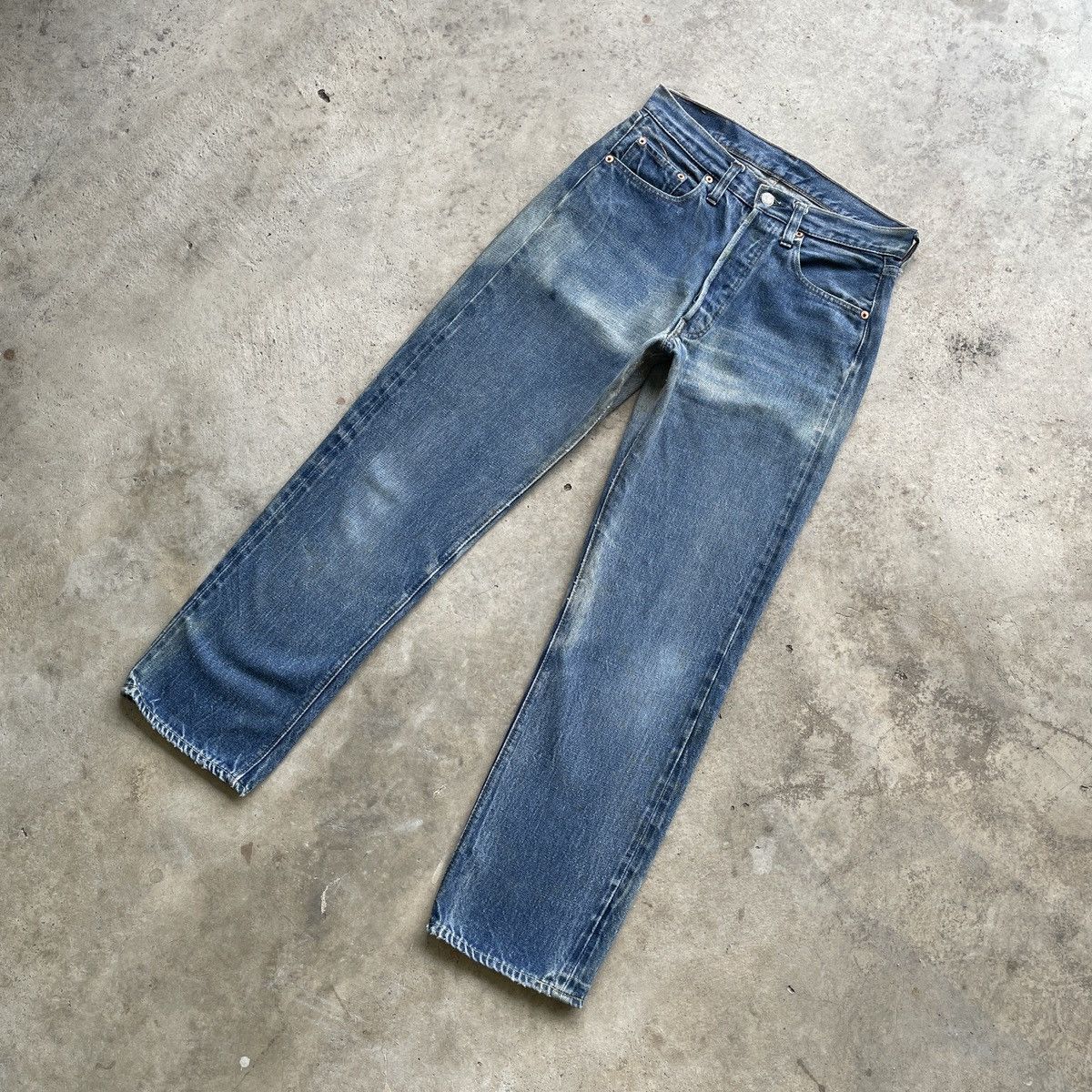 Levi's Vintage Clothing 70s Vintage Levi's 501 Made In USA Distressed Jeans 29x28 Size US 29 - 2 Thumbnail