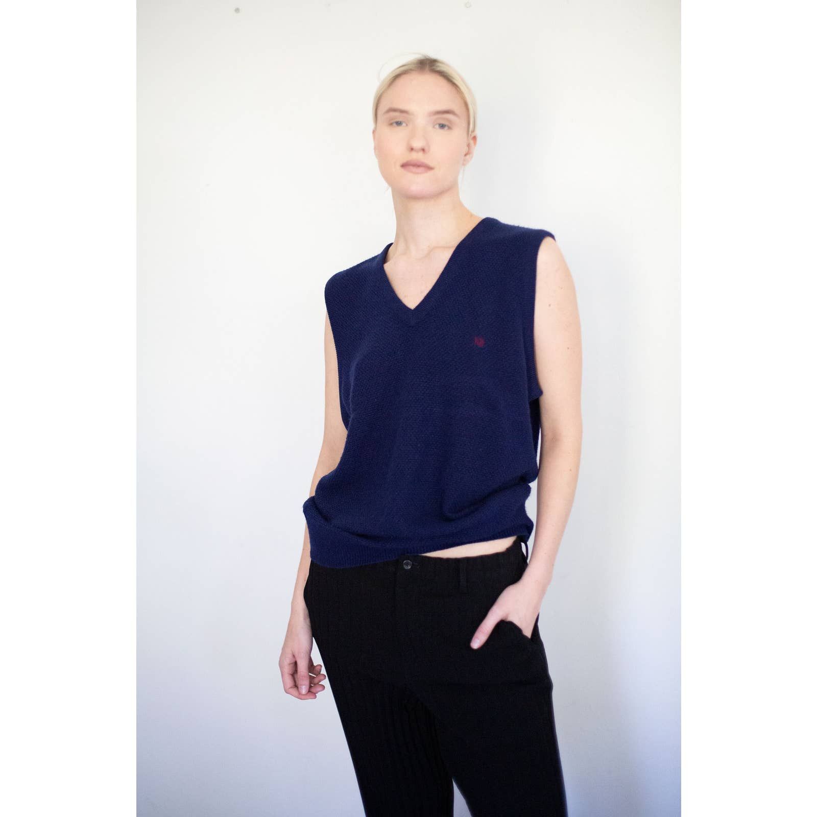 Christian Dior 2024 Navy Blue V Neck Sz L