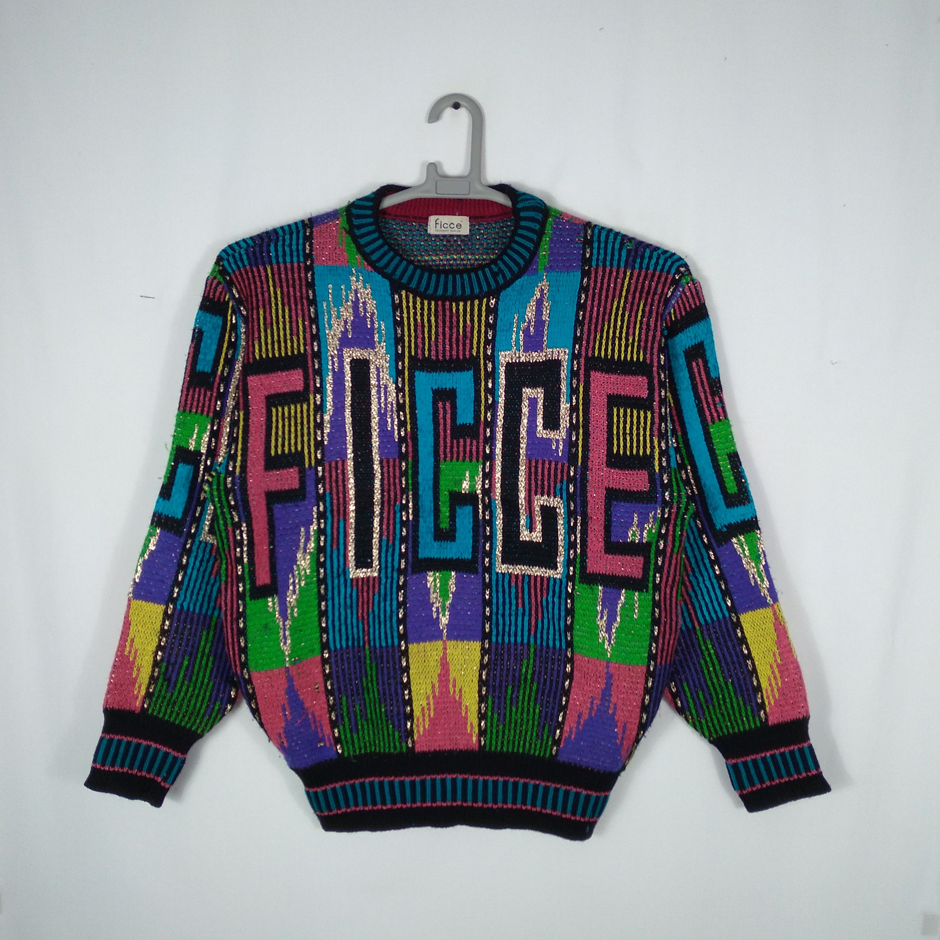 🔥Sick🔥🇯🇵Yoshiyuki Konishi Ficce Colourful Pullover Knitwear