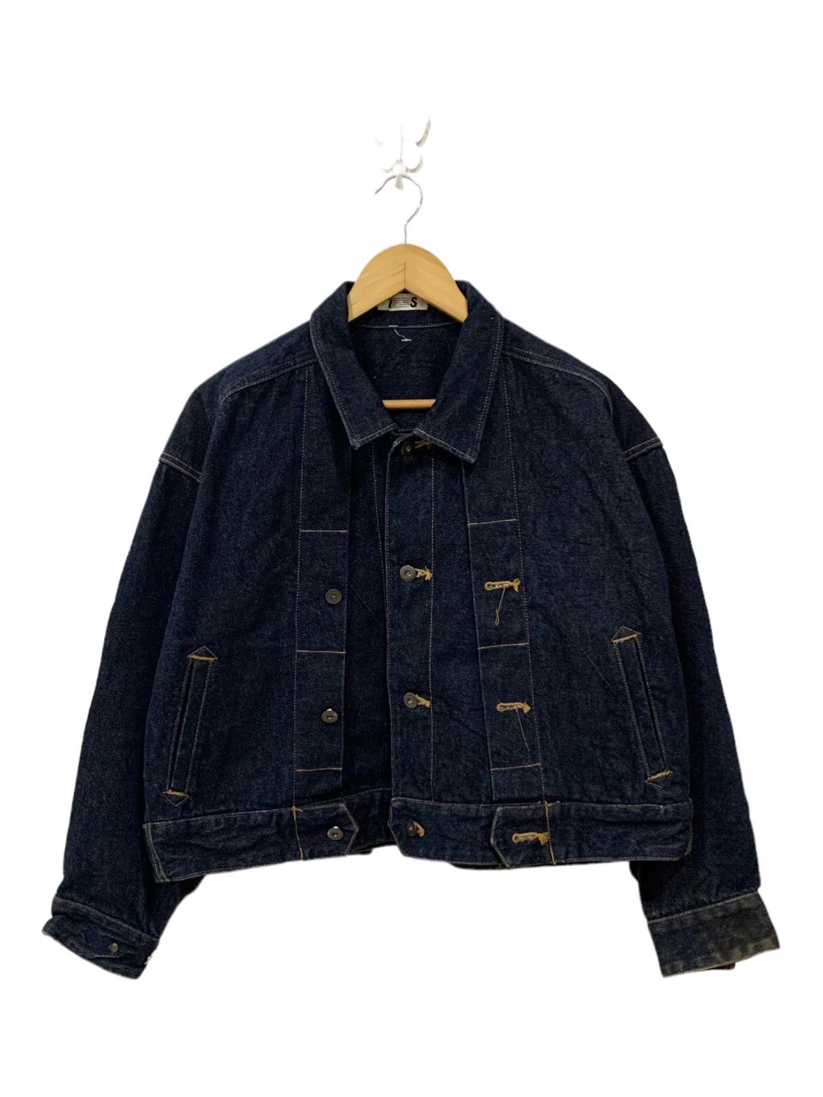 image of Design Issey Miyake Jeans Jacket in Dark Blue Denim, Men's (Size Medium)