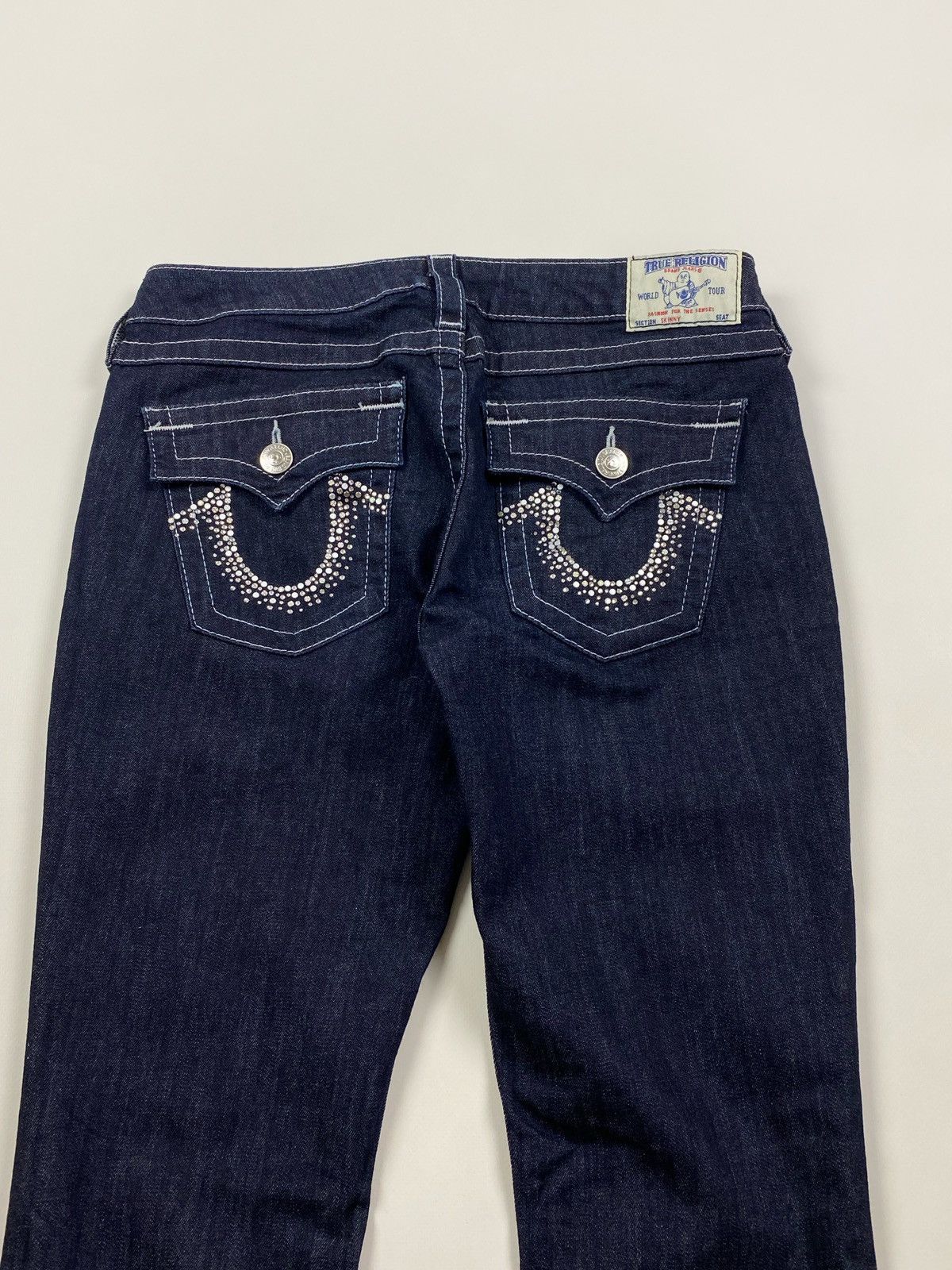 True Religion True Religion Rhinestones Logo Skinny Jeans Pants Size 30 Size 32" / US 10 / IT 46 - 2 Thumbnail