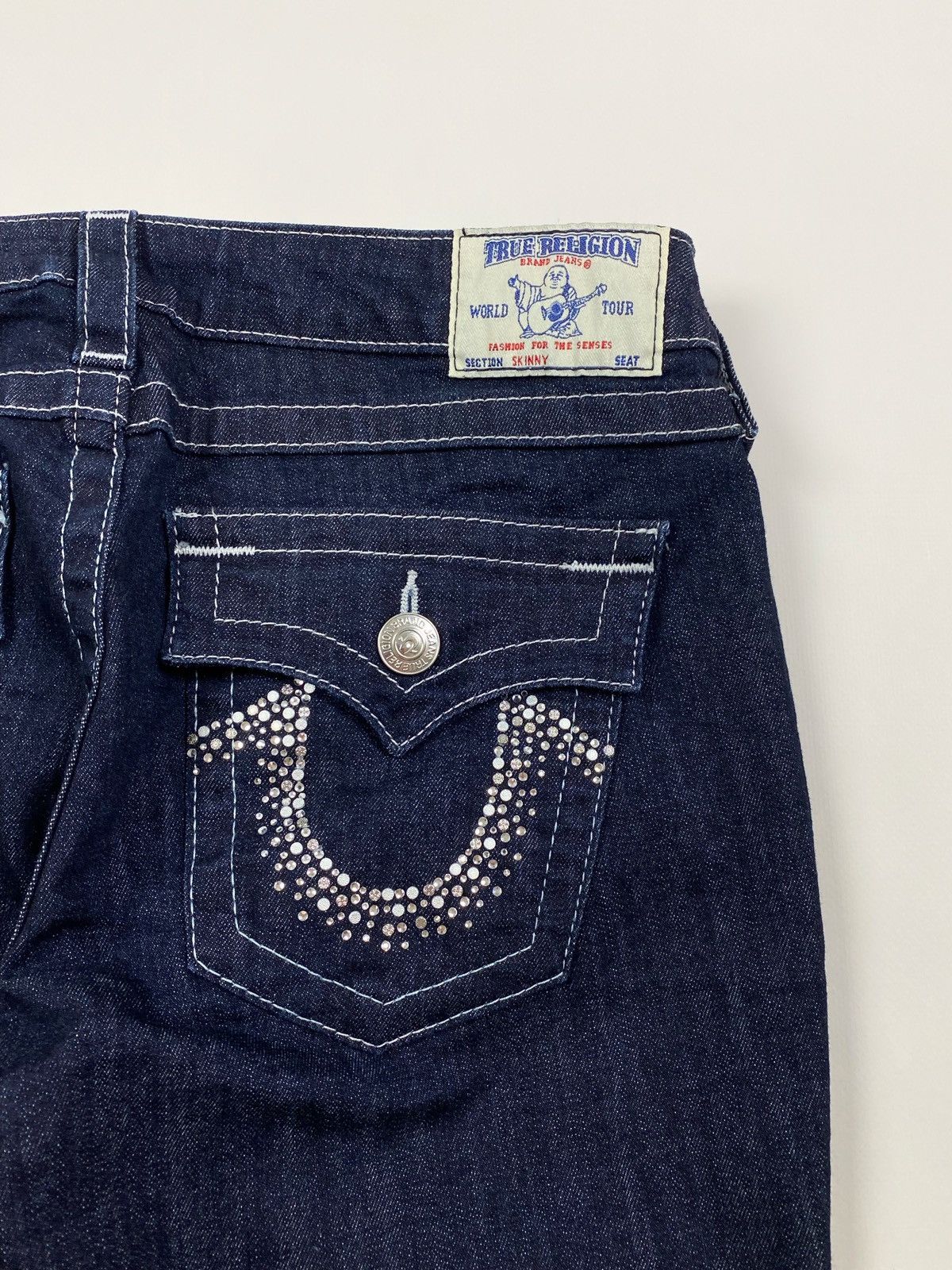 True Religion True Religion Rhinestones Logo Skinny Jeans Pants Size 30 Size 32" / US 10 / IT 46 - 3 Thumbnail