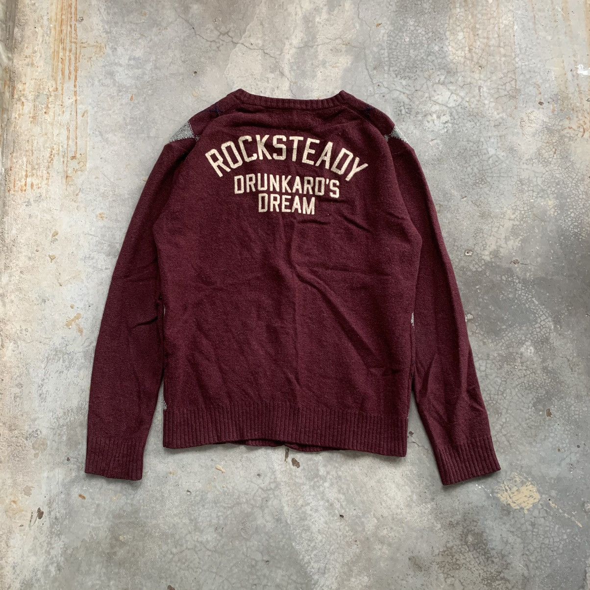 image of Archival Clothing x Wacko Maria Tokyo Lambs Wool Cardigan Jacket Rocksteady in Brown (Size Medium)