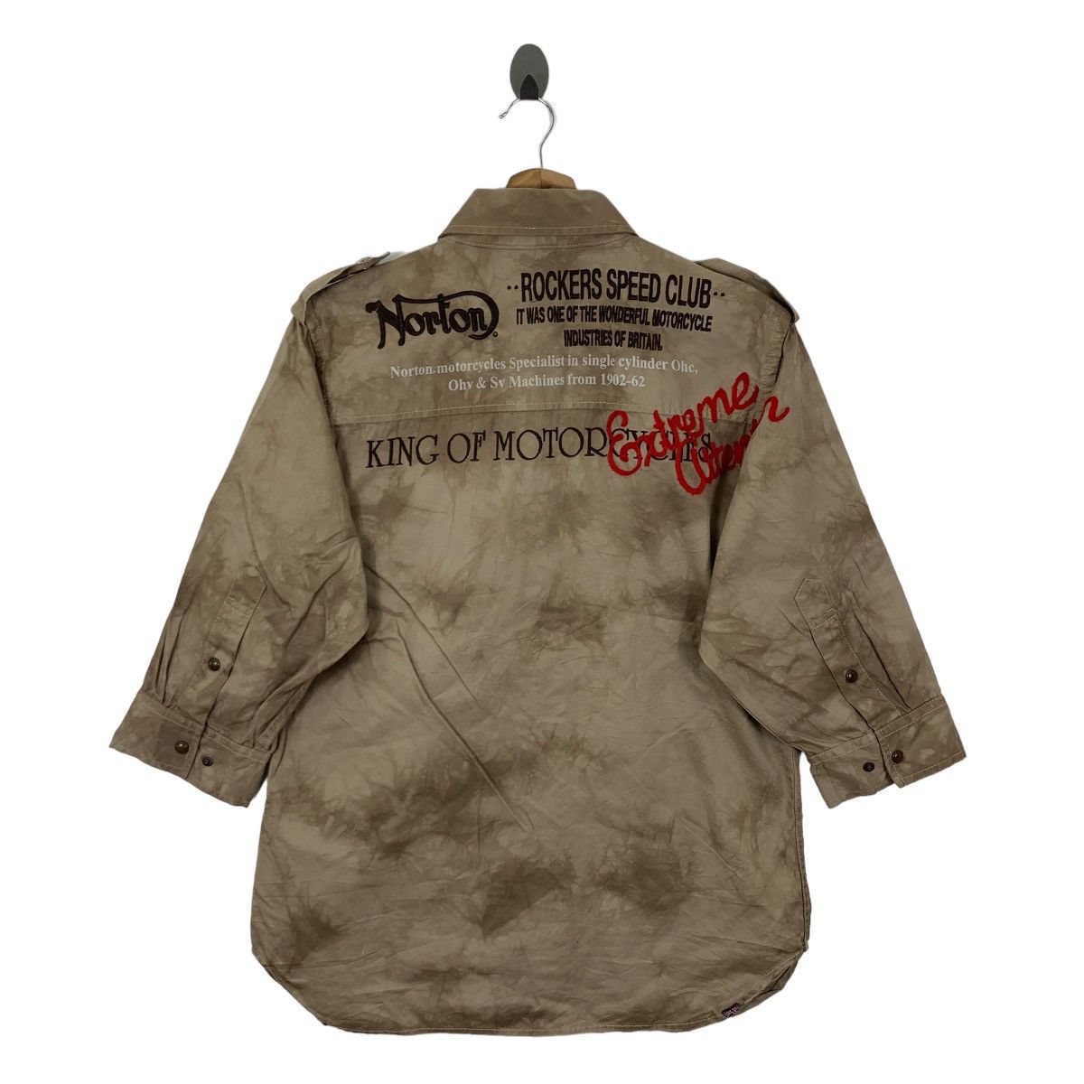 If Six Was Nine × Norton × Vintage Vintage Nortan Motorcycle Oxford Button Camo Shirt Size US L / EU 52-54 / 3 - 3 Thumbnail