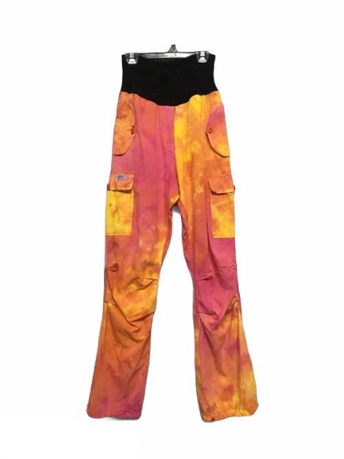 Japanese Brand × Vintage Japanese Vintage UFO TyeDye Drawstring Waist Cargo Pant Size US 29 - 1 Thumbnail