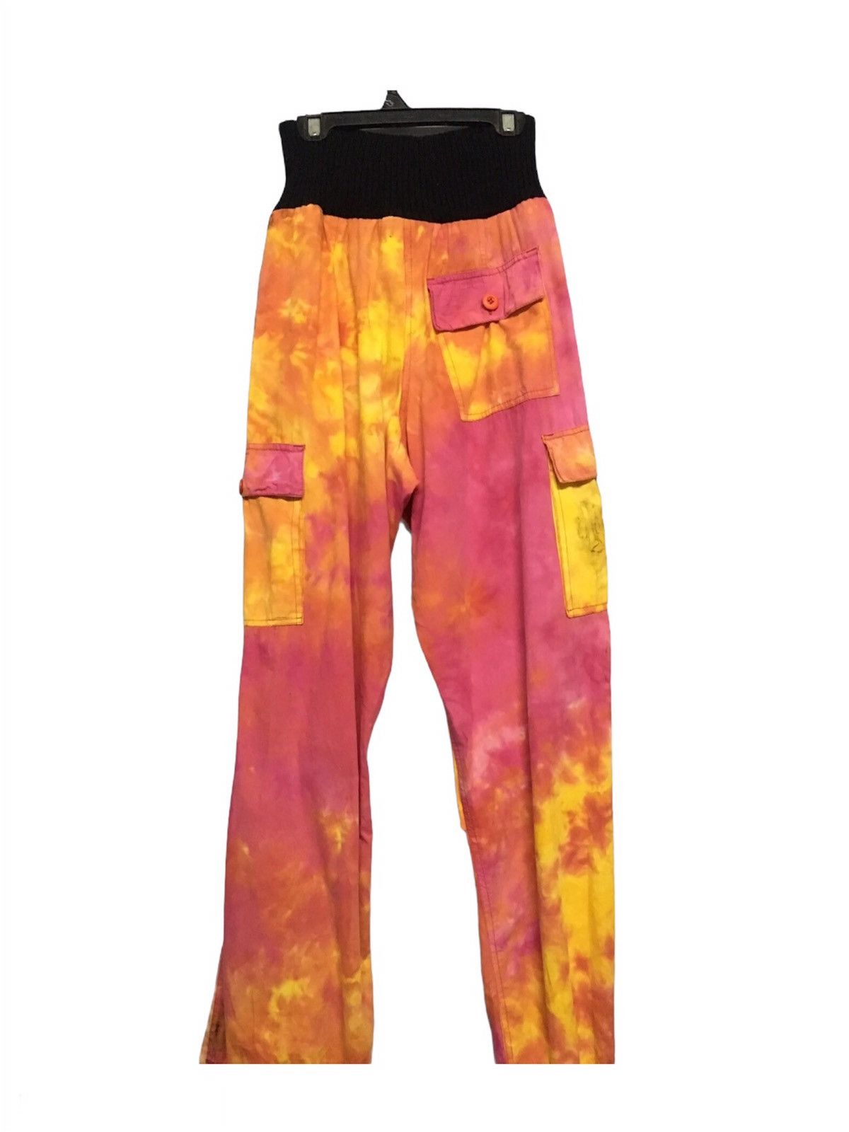Japanese Brand × Vintage Japanese Vintage UFO TyeDye Drawstring Waist Cargo Pant Size US 29 - 2 Thumbnail