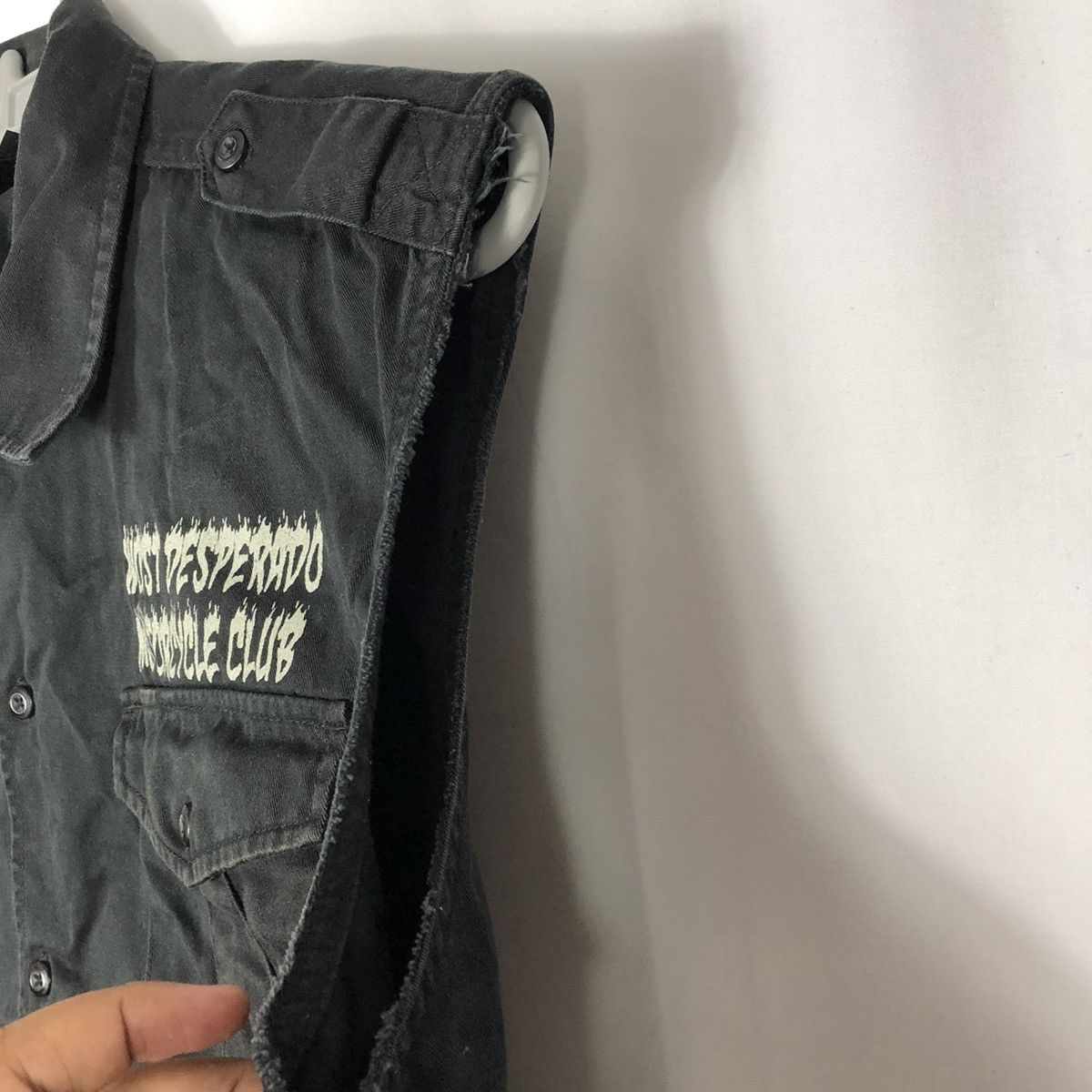 Japanese Brand × Vintage 🔥Sick🔥Worst Desperado Moto Club Big Skull Flame Buttons Vest Size US L / EU 52-54 / 3 - 9 Thumbnail
