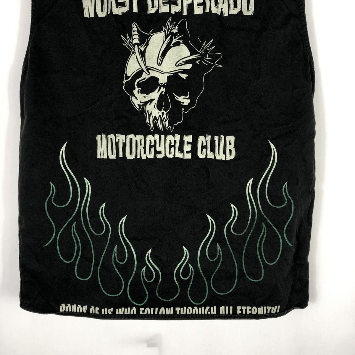 Japanese Brand × Vintage 🔥Sick🔥Worst Desperado Moto Club Big Skull Flame Buttons Vest Size US L / EU 52-54 / 3 - 3 Thumbnail