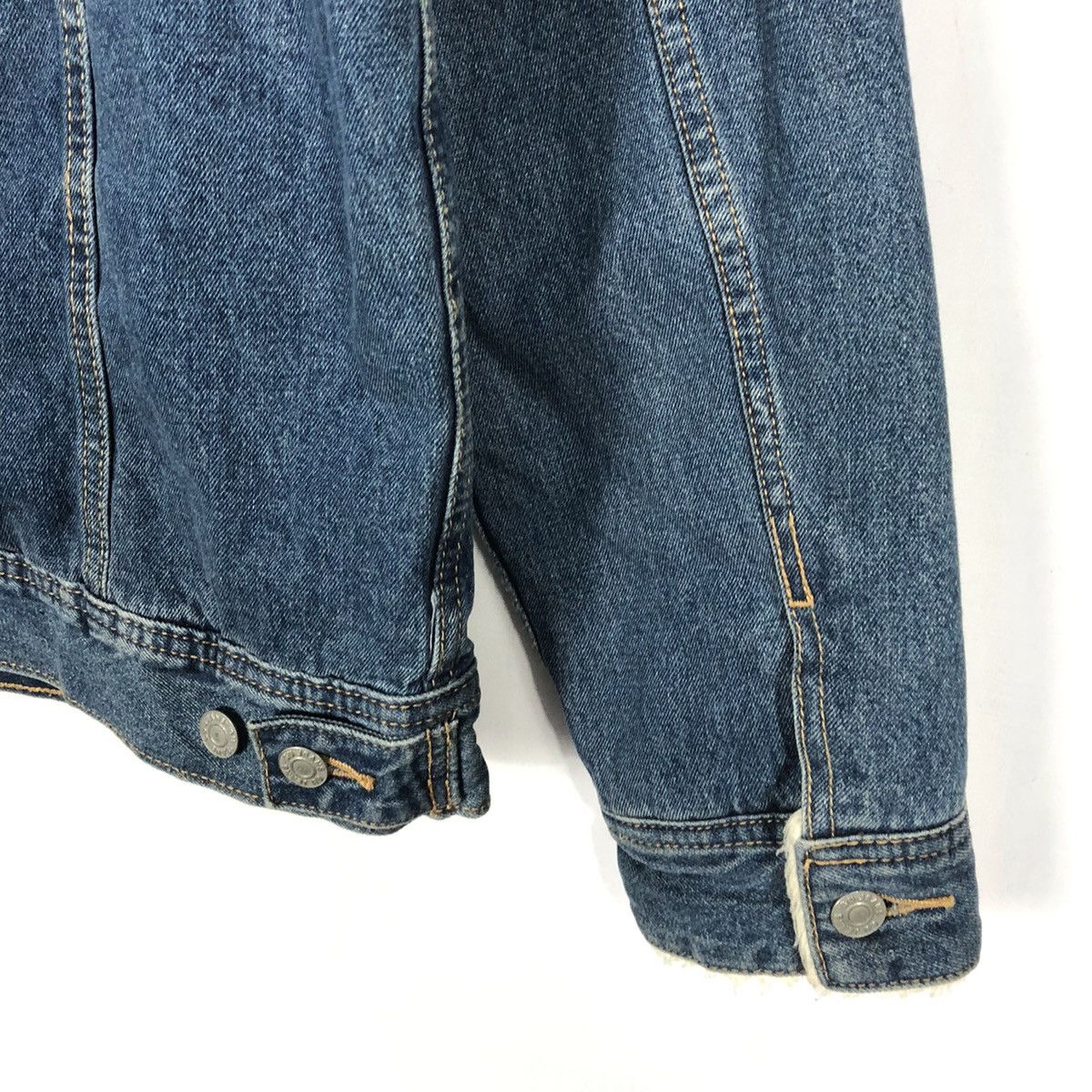 GU × Japanese Brand 🔥Rare🔥🇯🇵GU Sherpa Inside Big E Styles Trucker Denim Jacket Size US S / EU 44-46 / 1 - 10 Thumbnail