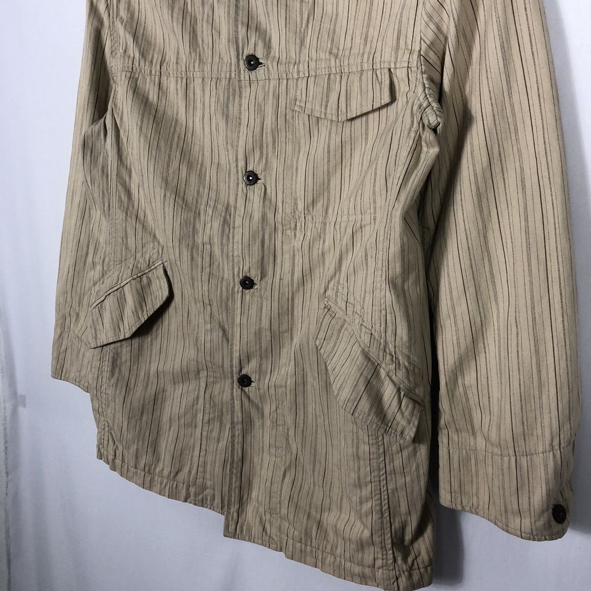 Designer × Japanese Brand × Kansai Yamamoto 🔥Rare🔥Vintage Kansai Jeans Avant Garde Stripes Chore Jacket Size US M / EU 48-50 / 2 - 6 Thumbnail