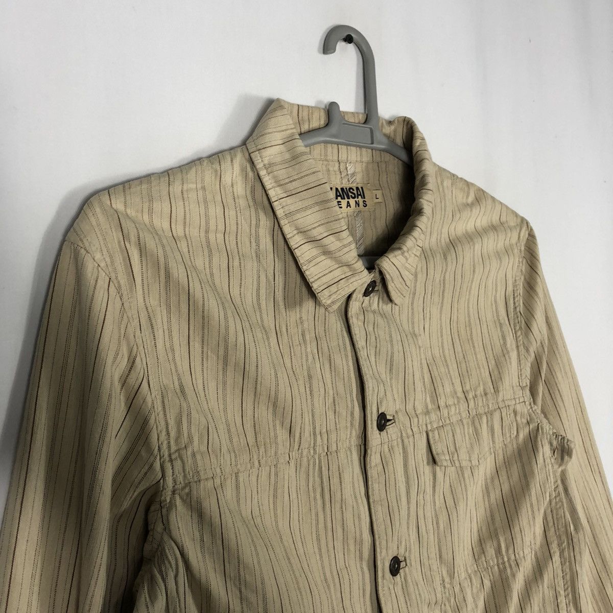 Designer × Japanese Brand × Kansai Yamamoto 🔥Rare🔥Vintage Kansai Jeans Avant Garde Stripes Chore Jacket Size US M / EU 48-50 / 2 - 7 Thumbnail