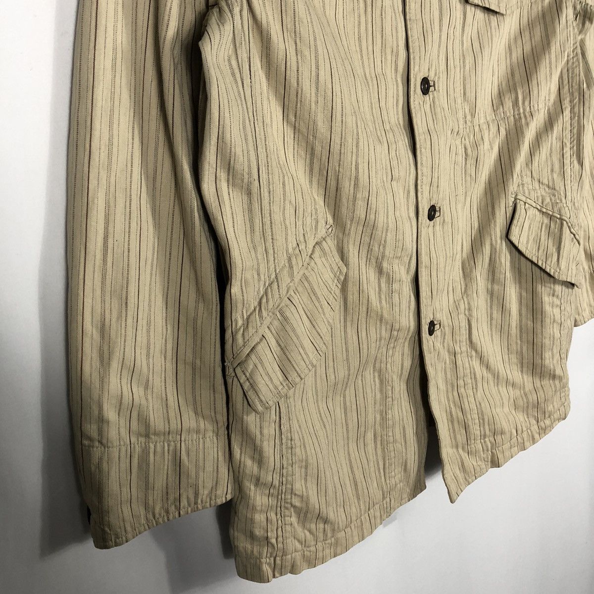 Designer × Japanese Brand × Kansai Yamamoto 🔥Rare🔥Vintage Kansai Jeans Avant Garde Stripes Chore Jacket Size US M / EU 48-50 / 2 - 8 Thumbnail