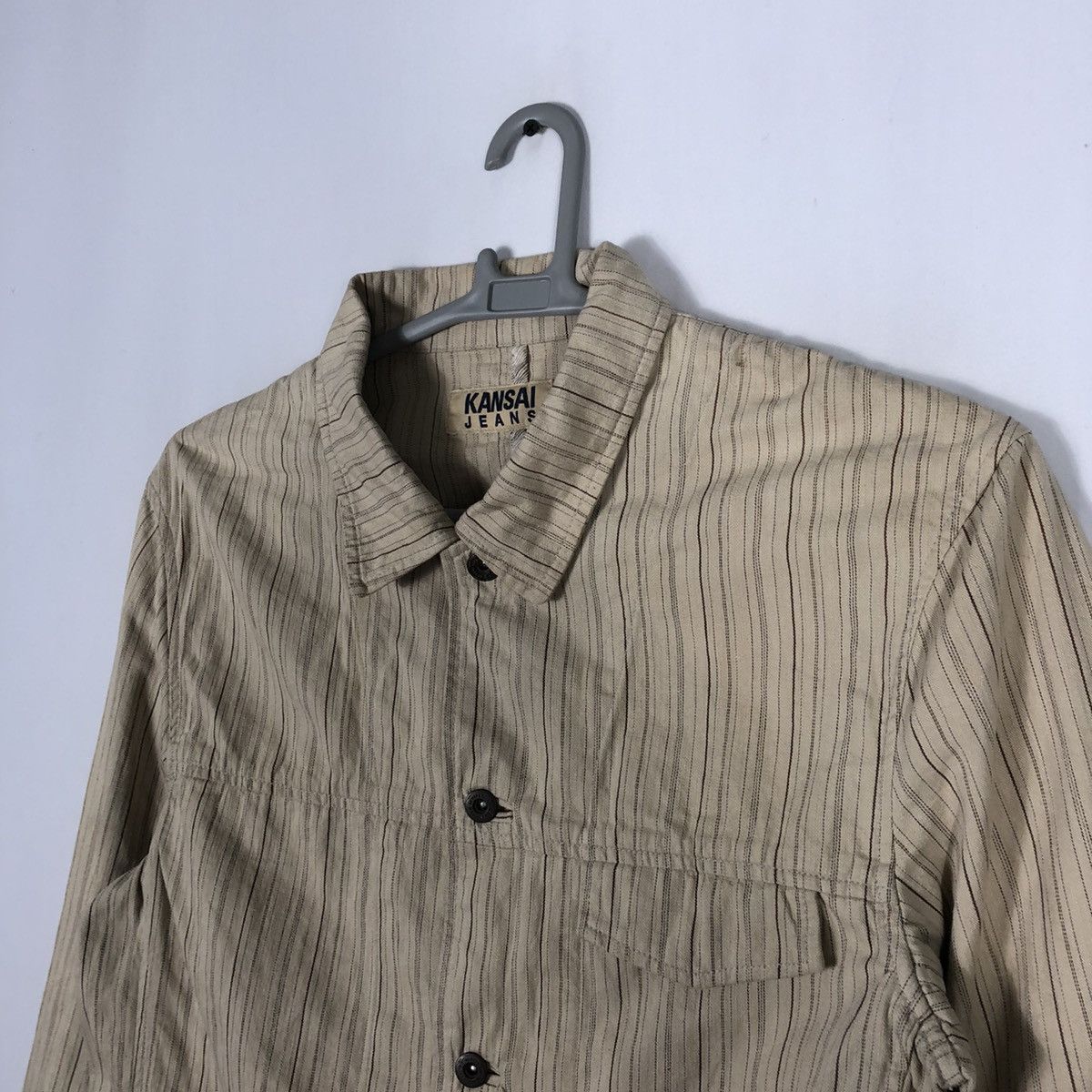 Designer × Japanese Brand × Kansai Yamamoto 🔥Rare🔥Vintage Kansai Jeans Avant Garde Stripes Chore Jacket Size US M / EU 48-50 / 2 - 5 Thumbnail