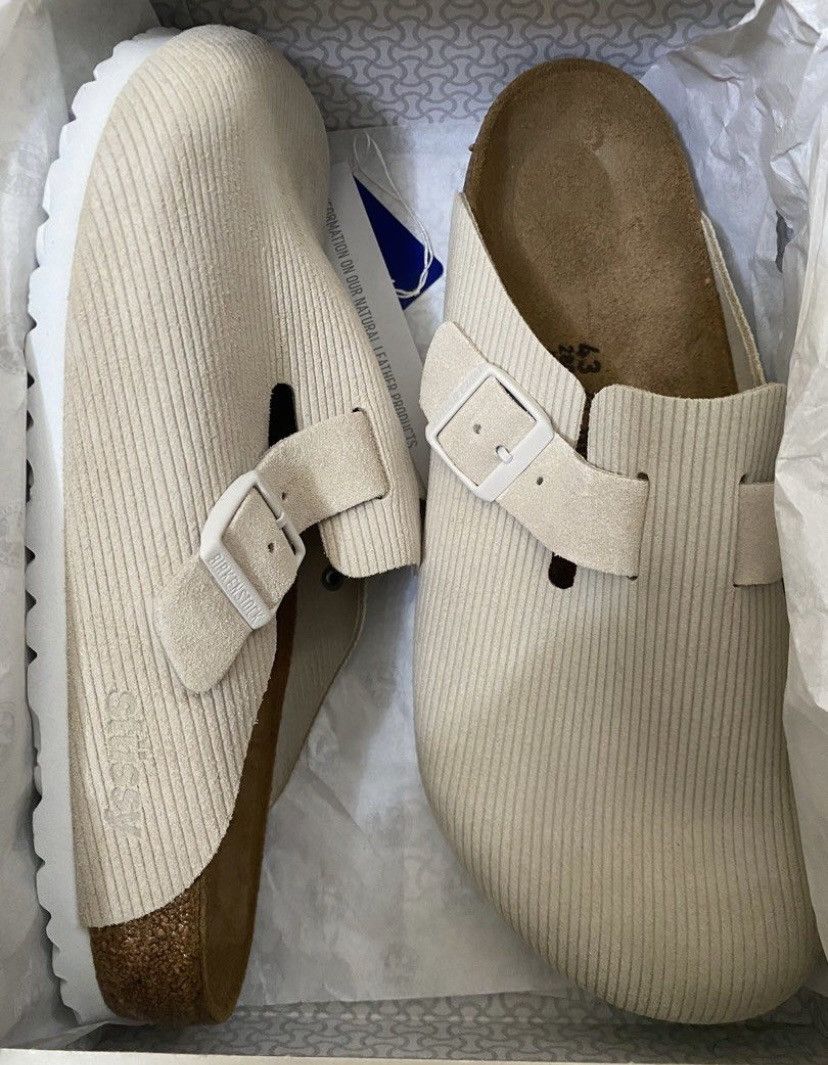 image of Birkenstock Bostons Corduroy Suede Shoes in Beige, Men's (Size 10)