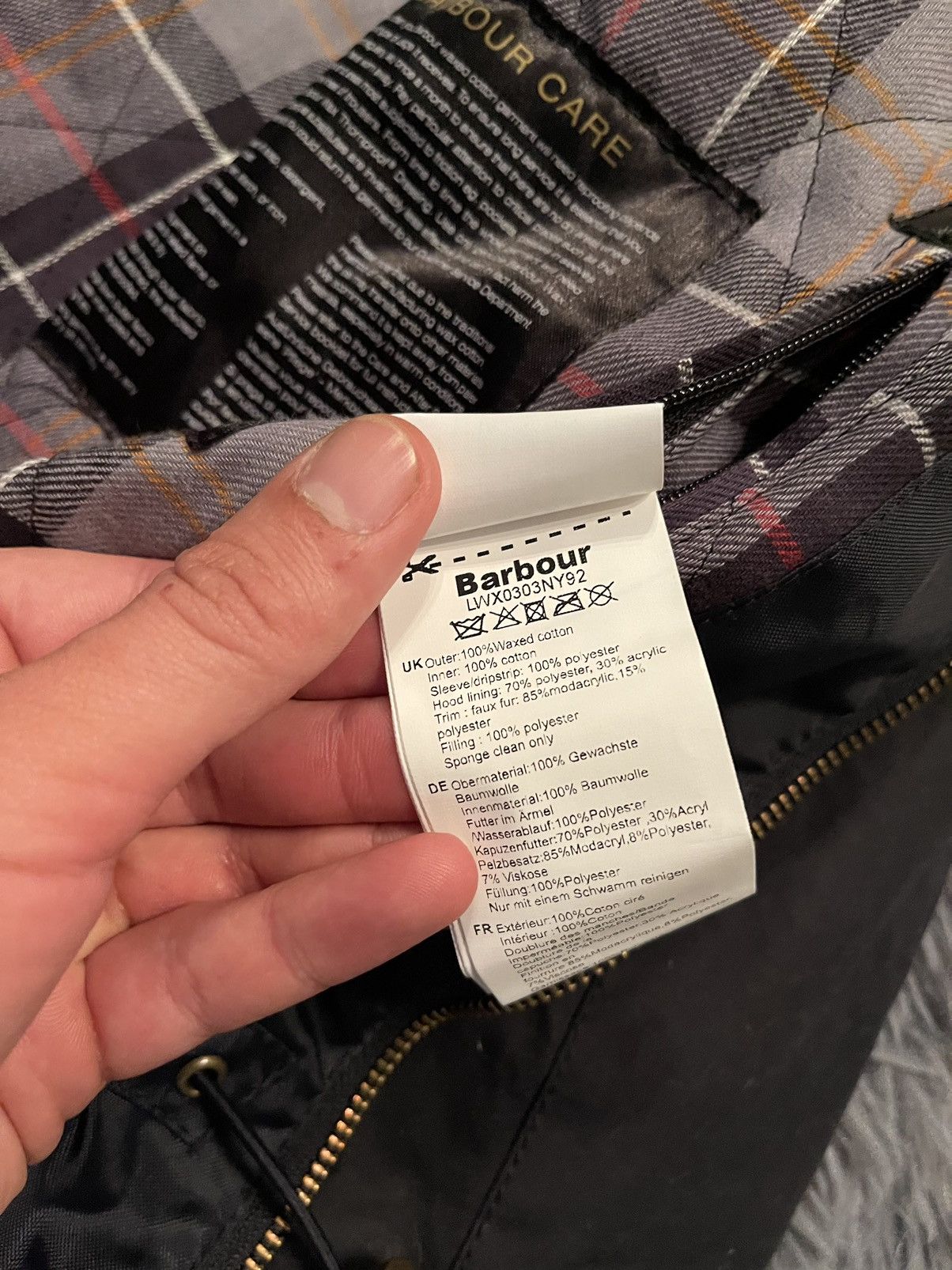 Barbour × Vintage Barbour waxed parka coat with fuzzy fur on hood Size XL / US 12-14 / IT 48-50 - 13 Thumbnail