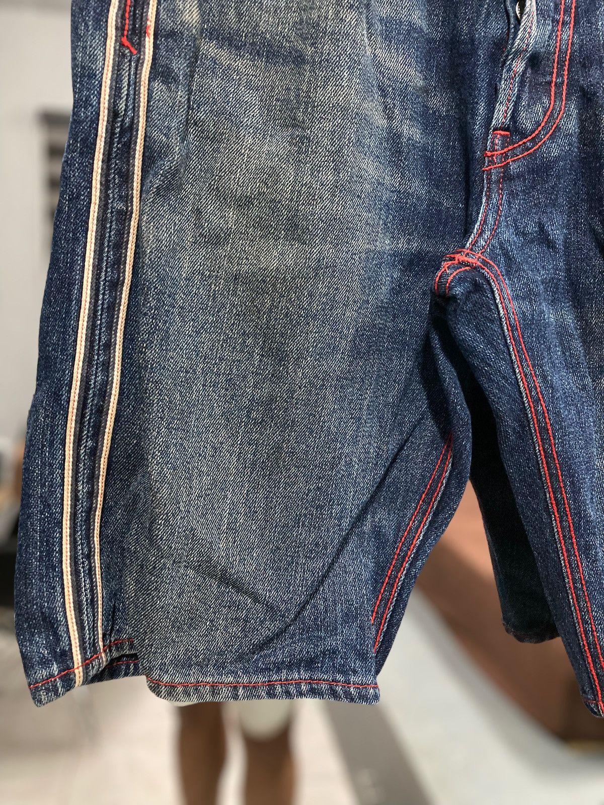 Jean Paul Gaultier 501 Indigo Outside Selvedge Custom Denim Shorts Size US 32 / EU 48 - 3 Thumbnail