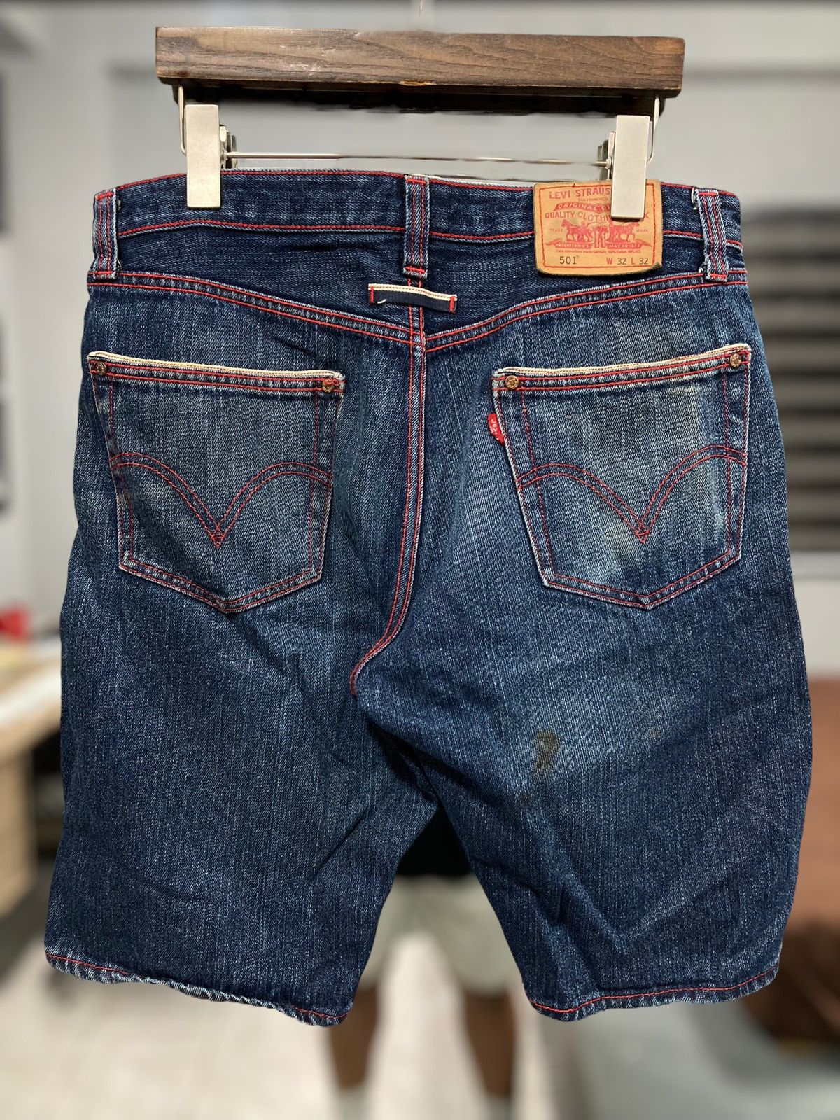 Jean Paul Gaultier 501 Indigo Outside Selvedge Custom Denim Shorts Size US 32 / EU 48 - 4 Thumbnail