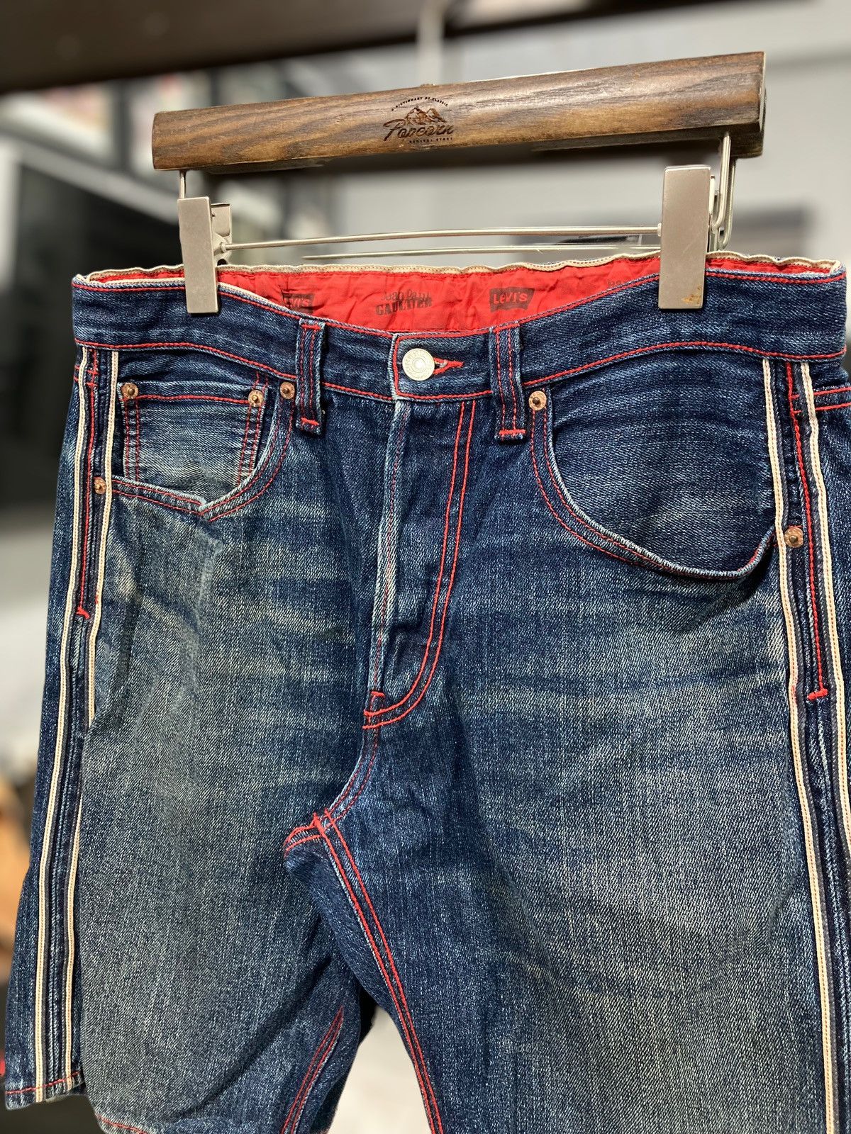 Jean Paul Gaultier 501 Indigo Outside Selvedge Custom Denim Shorts Size US 32 / EU 48 - 2 Thumbnail